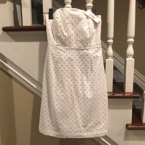 Vineyard Vines Eyelet Carolyn Dress in Solid White